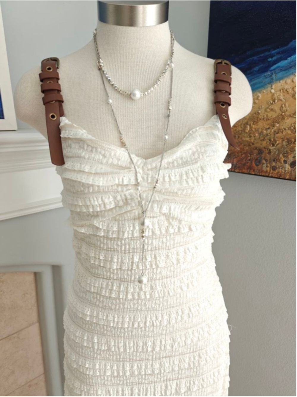 Romantic Cottagecore Textured Midi Dress